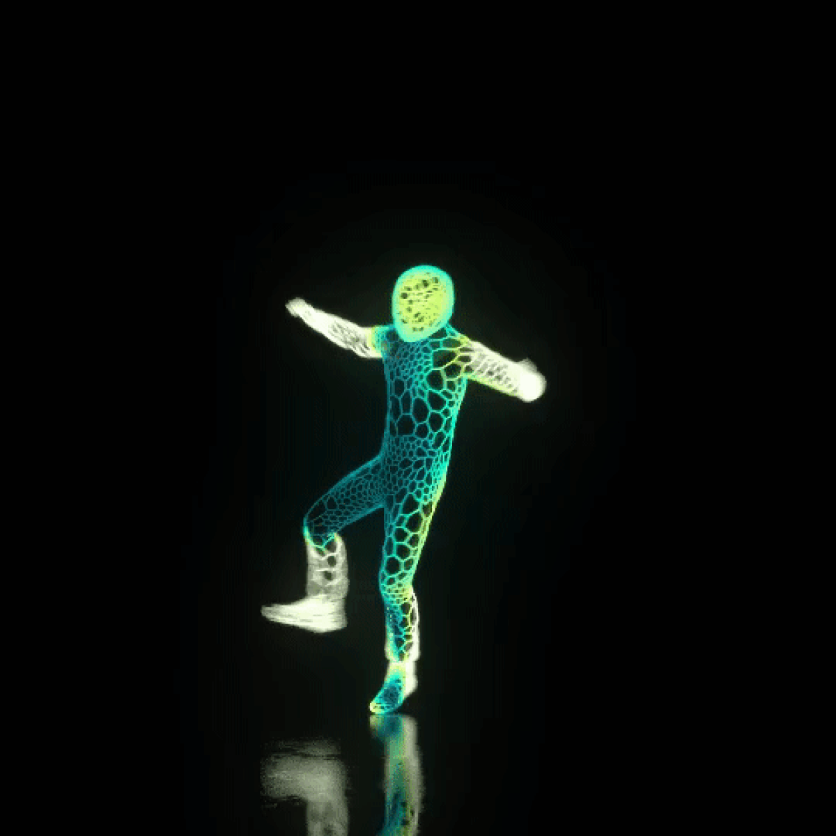 CG角色动画-发光的人物跳舞动画