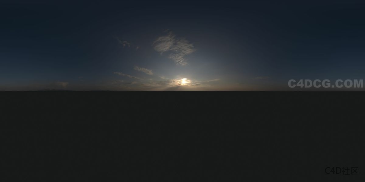 全景天空 (8)夕阳霞光-HDRI天空贴图