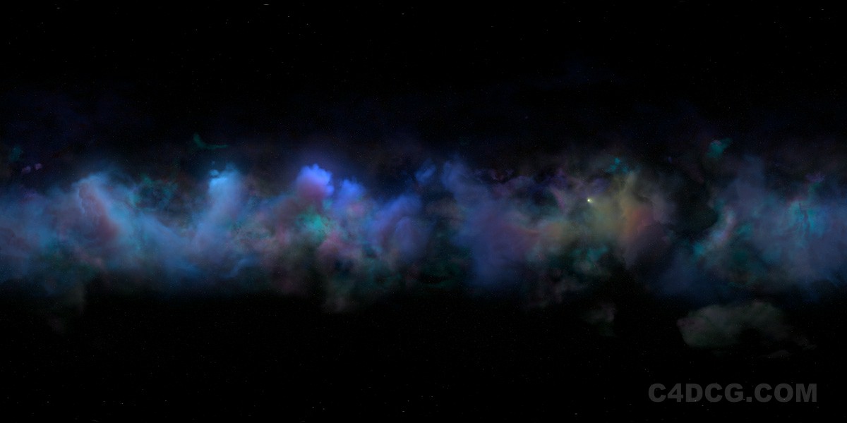 宇宙星云HDR贴图-蓝色的深邃星云
