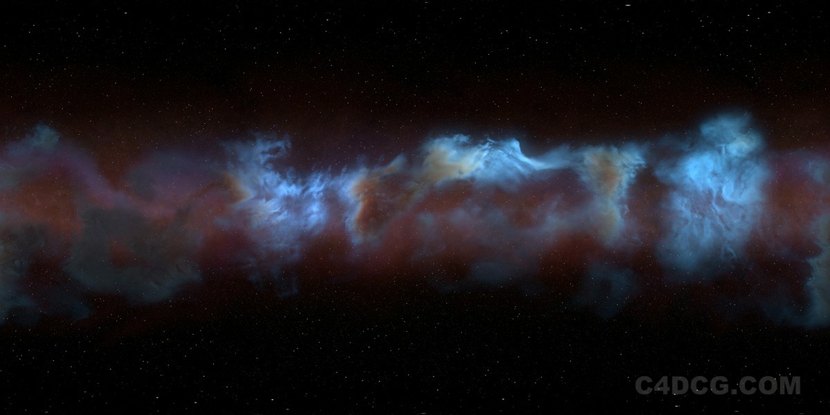 宇宙星云HDR贴图-星空蓝色的光