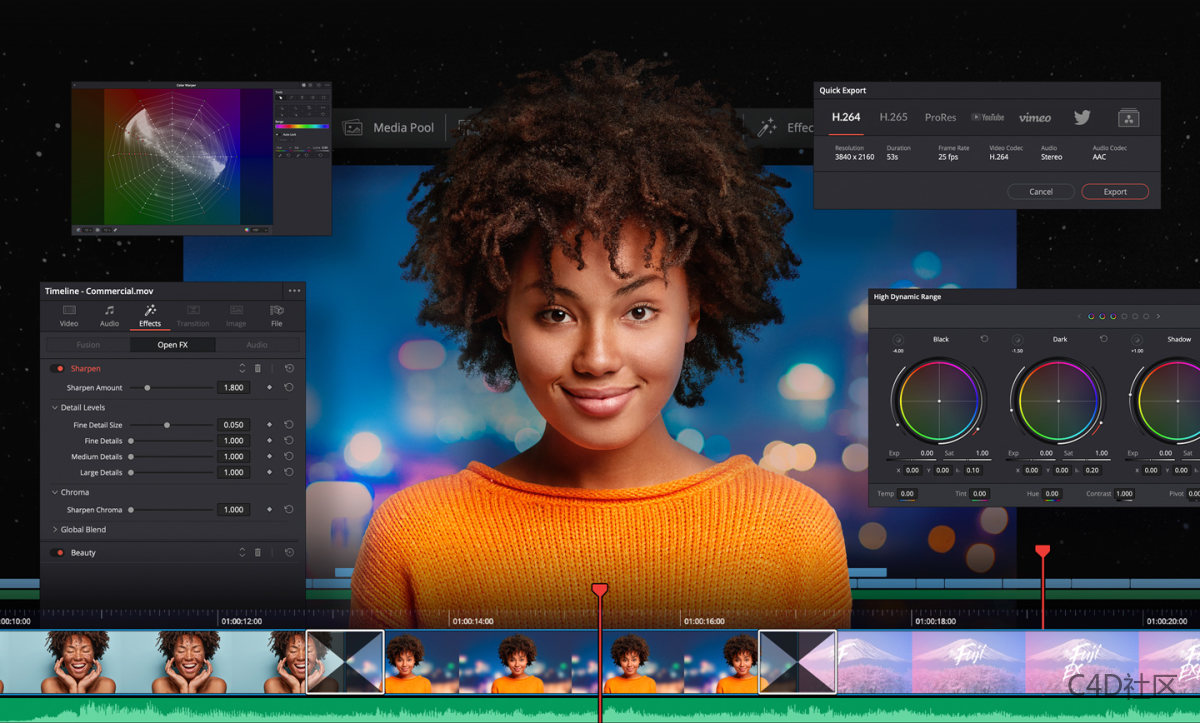 Blackmagic Design DaVinci Resolve Studio v17.4.5.0007 视频调色软件破解版