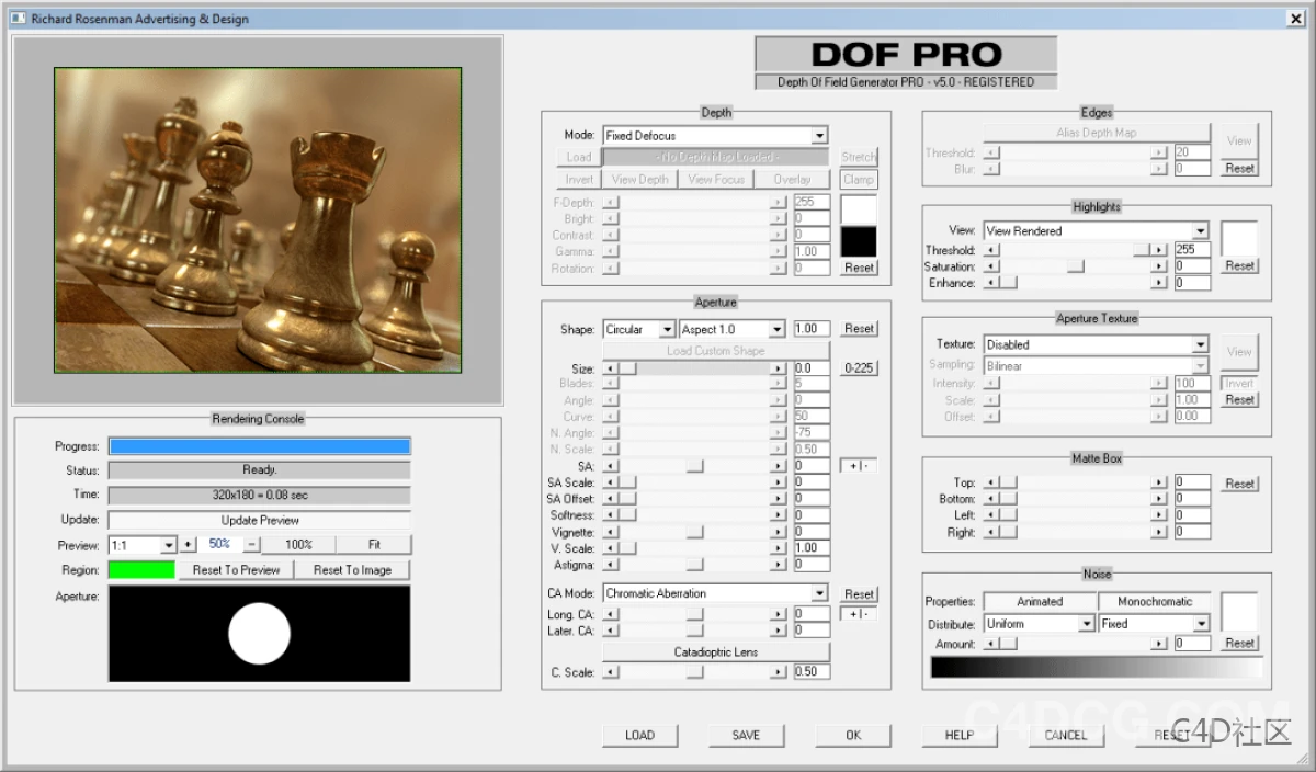 Richardrosenman Dof Pro For Photoshop 界面