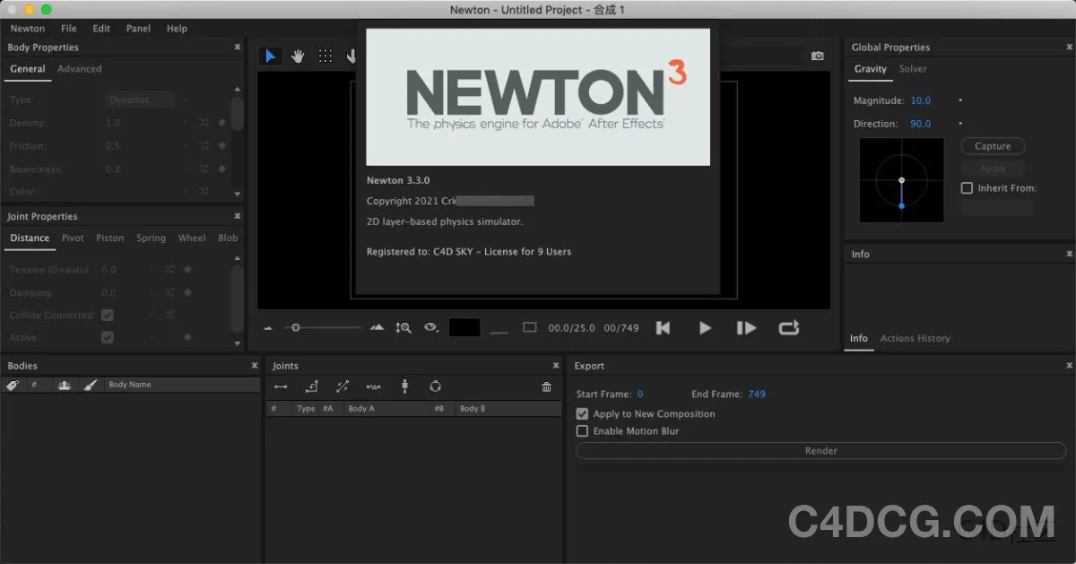 Motion Boutique Newton V3.4 For Ae 牛顿动力学插件