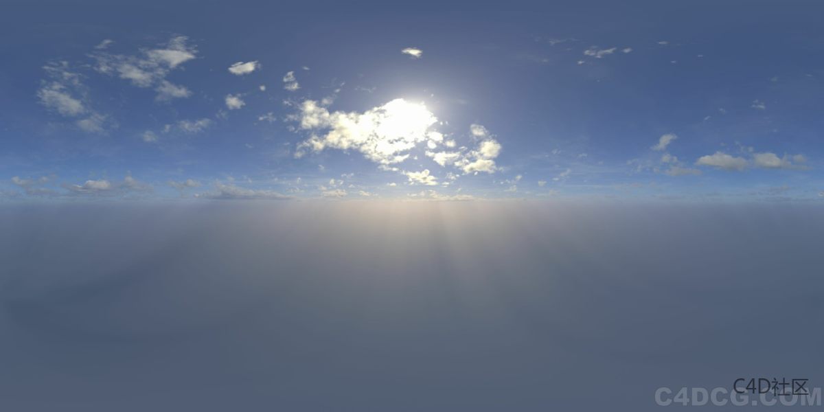4K-HDRI-全景天空-天空云层很稀薄天空很蓝