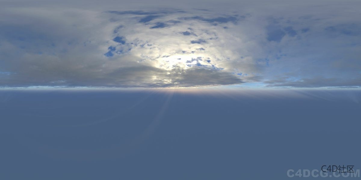 4K-HDRI-全景天空-多云天气太阳也已经被遮盖