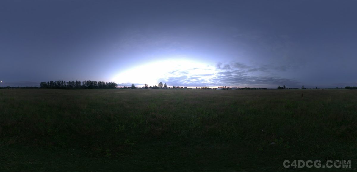 草地全景天空-6K HDRI-夕阳fjl